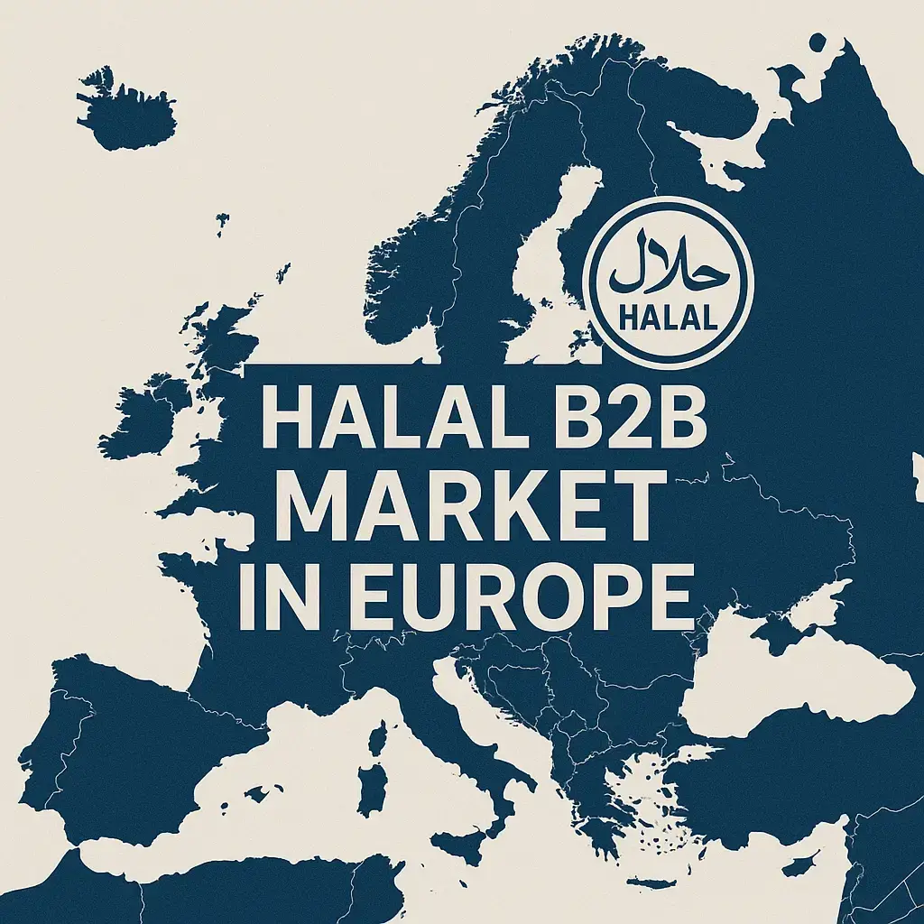 Représentation visuelle du marché halal B2B en Europe.