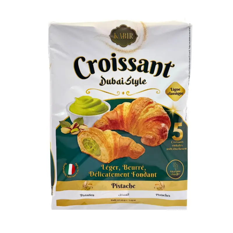 [CRCH5P] Croissant ripieno di pistacchio in stile Dubai – 5 x 45 g confezionati singolarmente
